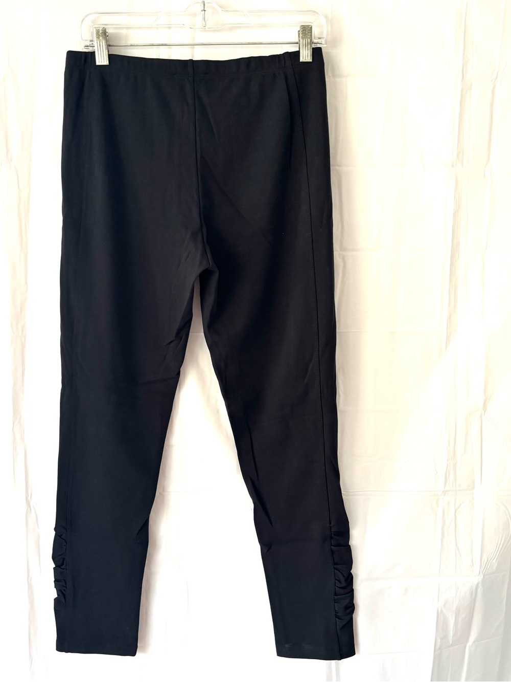NWT Picadilly Black Straight-Leg Dress Pants Ruched Ankle SZ M - Picture 2 of 9